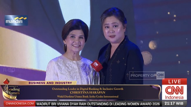 Wadirut Bank Artha Graha Christina Raih Penghargaan di Leading Women Awards 2026