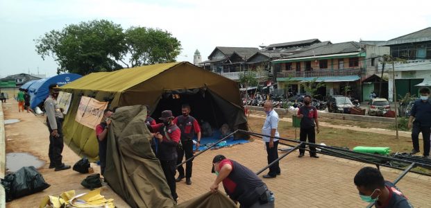 AGP Dirikan Tenda Pengungsi, Korban Kebakaran Di Kalibaru Cilincing