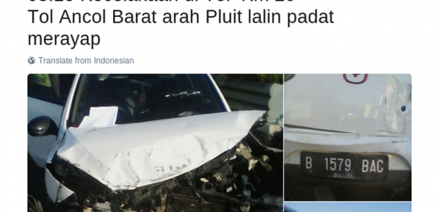Kecelakaan di Tol Ancol Barat arah Pluit, Lalin Tersendat Kecelakaan di Tol Ancol Barat arah Pluit, Lalin Tersendat